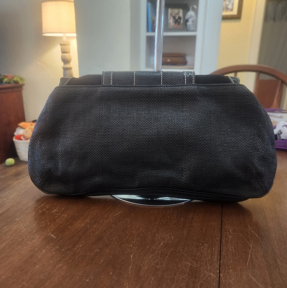 White House Black Market Black Clutch with Patent Trim - Picture 3 of 8